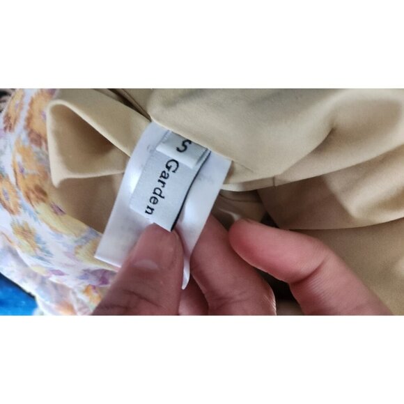 Garden of Angels floral croped ruched top Women Size S - Picture 6 of 7